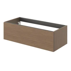 GoodHome Meuble sous vasque 1 tiroir sans poignée l.100 x H.30 x P.45 cm effet noyer Kentia