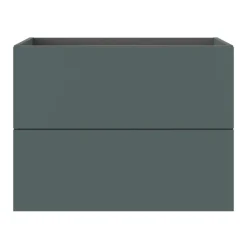 GoodHome Meuble sous vasque 2 tiroirs sans poignées l.80 x H.60 x P.45 cm vert forêt Kentia