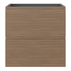 GoodHome Meuble sous vasque 2 tiroirs avec poignées intégrées l.60 x H.60 x P.45 cm effet noyer Kentia* Meuble Sous-Vasque