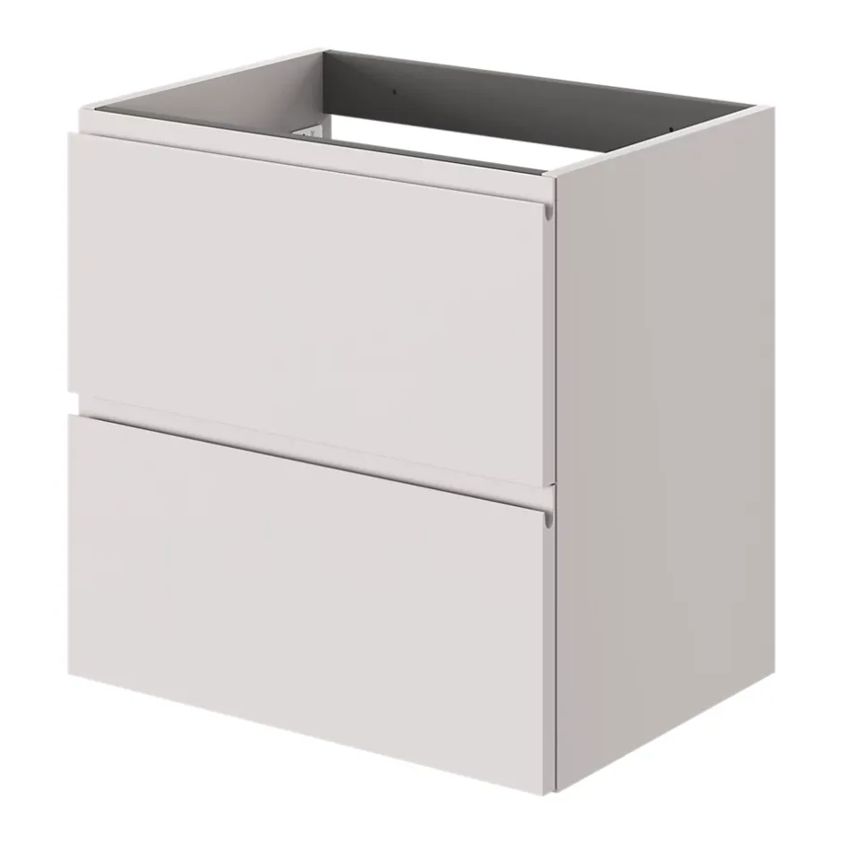 GoodHome Meuble sous vasque 2 tiroirs avec poignées intégrées l.60 x H.60 x P.45 cm beige cachemire Kentia* Meuble Sous-Vasque