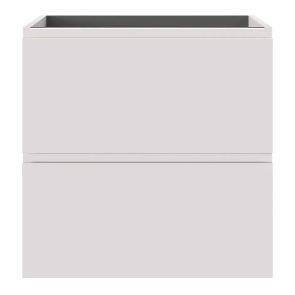 GoodHome Meuble sous vasque 2 tiroirs avec poignées intégrées l.60 x H.60 x P.45 cm beige cachemire Kentia* Meuble Sous-Vasque