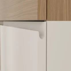 GoodHome Meuble sous vasque 2 tiroirs avec poignées intégrées l.60 x H.60 x P.45 cm beige cachemire Kentia* Meuble Sous-Vasque
