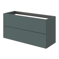 GoodHome Meuble sous vasque 2 tiroirs sans poignées l.120 x H.60 x P.45 cm vert forêt Kentia