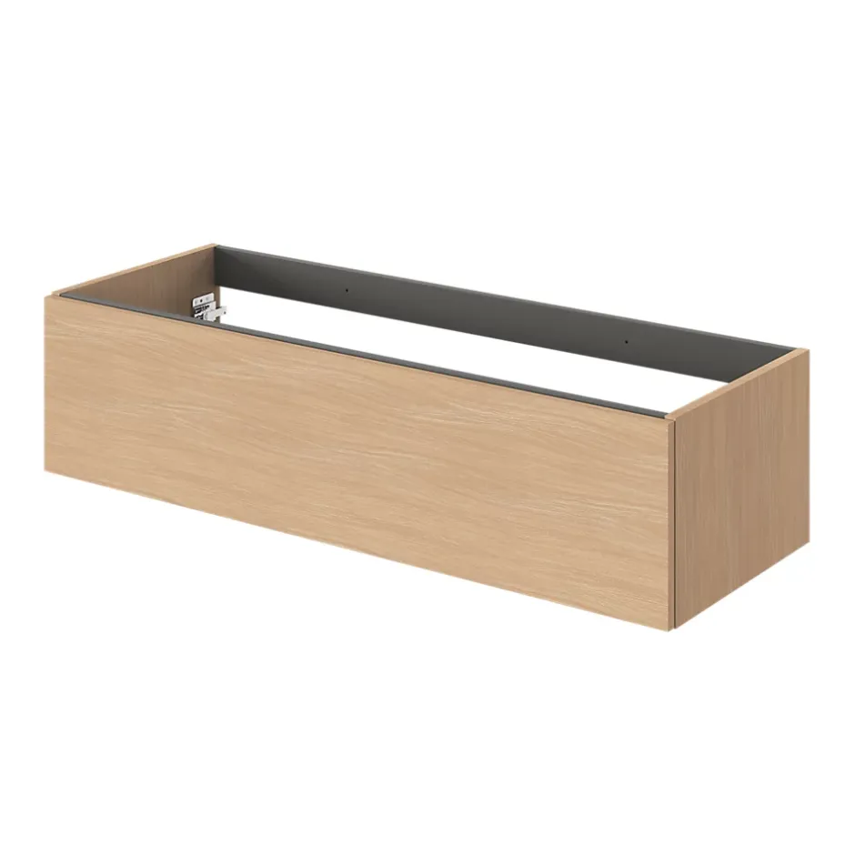 GoodHome Meuble sous vasque 1 tiroir sans poignée l.120 x H.30 x P.45 cm effet chêne Kentia