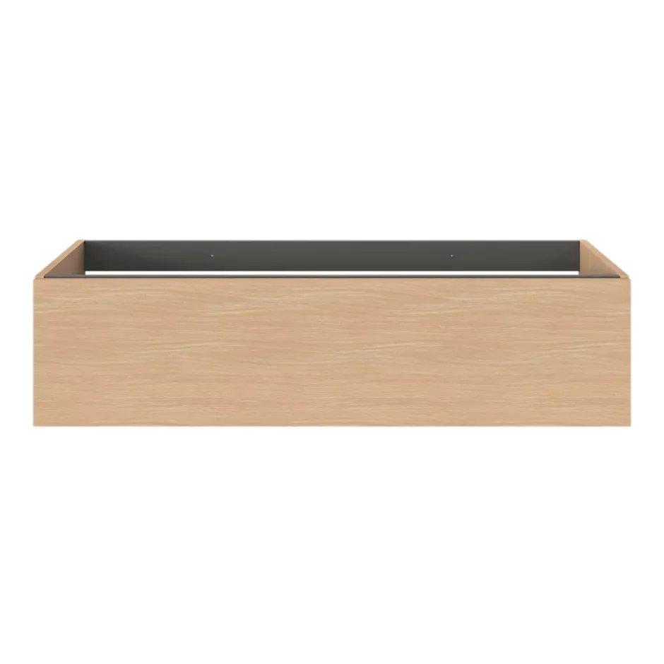 GoodHome Meuble sous vasque 1 tiroir sans poignée l.120 x H.30 x P.45 cm effet chêne Kentia