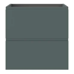 GoodHome Meuble sous vasque 2 tiroirs avec poignées intégrées l.60 x H.60 x P.45 cm vert forêt Kentia