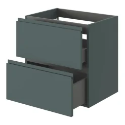 GoodHome Meuble sous vasque 2 tiroirs avec poignées intégrées l.60 x H.60 x P.45 cm vert forêt Kentia