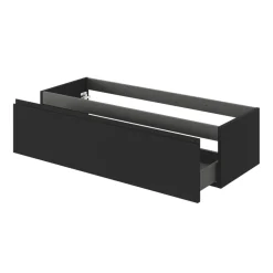 GoodHome Meuble sous vasque 1 tiroir avec poignée intégrée l.120 x H.30 x P.45 cm noir mat Kentia