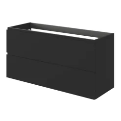 GoodHome Meuble sous vasque 2 tiroirs avec poignées intégrées l.120 x H.60 x P.45 cm noir mat Kentia* Meuble Sous-Vasque
