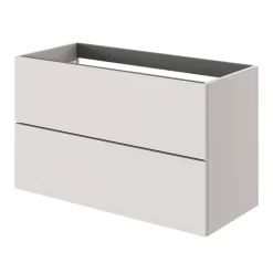 GoodHome Meuble sous vasque 2 tiroirs sans poignées l.100 x H.60 x P.45 cm beige cachemire Kentia