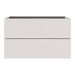 GoodHome Meuble sous vasque 2 tiroirs sans poignées l.100 x H.60 x P.45 cm beige cachemire Kentia