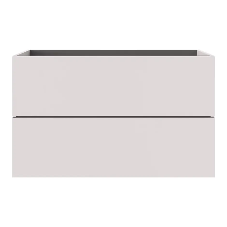 GoodHome Meuble sous vasque 2 tiroirs sans poignées l.100 x H.60 x P.45 cm beige cachemire Kentia