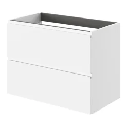 GoodHome Meuble sous vasque 2 tiroirs avec poignées intégrées l.80 x H.60 x P.45 cm blanc mat Kentia
