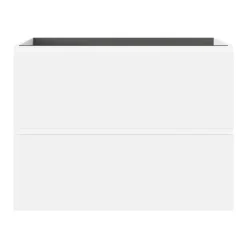 GoodHome Meuble sous vasque 2 tiroirs avec poignées intégrées l.80 x H.60 x P.45 cm blanc mat Kentia