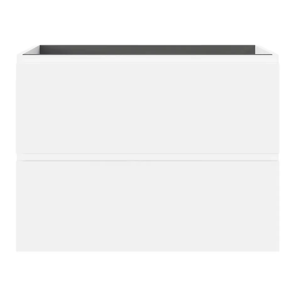 GoodHome Meuble sous vasque 2 tiroirs avec poignées intégrées l.80 x H.60 x P.45 cm blanc mat Kentia