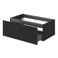 GoodHome Meuble sous vasque 1 tiroir sans poignée l.80 x H.30 x P.45 cm noir mat Kentia* Meuble Sous-Vasque