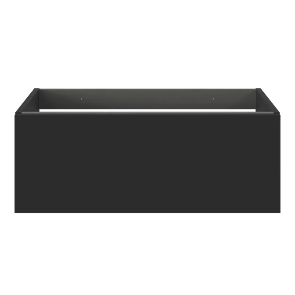 GoodHome Meuble sous vasque 1 tiroir sans poignée l.80 x H.30 x P.45 cm noir mat Kentia* Meuble Sous-Vasque