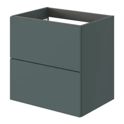 GoodHome Meuble sous vasque 2 tiroirs sans poignées l.60 x H.60 x P.45 cm vert forêt Kentia