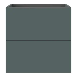 GoodHome Meuble sous vasque 2 tiroirs sans poignées l.60 x H.60 x P.45 cm vert forêt Kentia