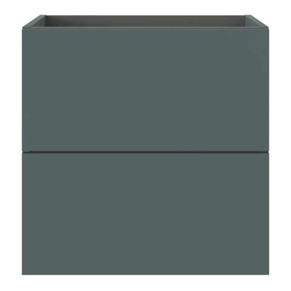 GoodHome Meuble sous vasque 2 tiroirs sans poignées l.60 x H.60 x P.45 cm vert forêt Kentia