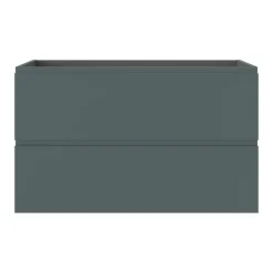 GoodHome Meuble sous vasque 2 tiroirs avec poignées intégrées l.100 x H.60 x P.45 cm vert forêt Kentia* Meuble Sous-Vasque