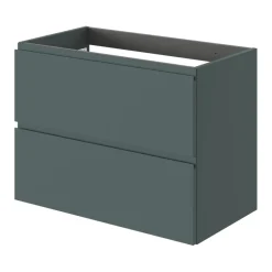 GoodHome Meuble sous vasque 2 tiroirs avec poignées intégrées l.80 x H.60 x P.45 cm vert forêt Kentia
