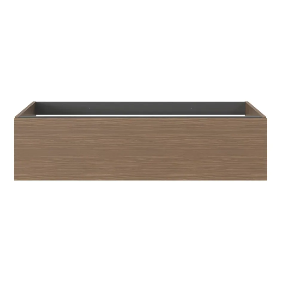GoodHome Meuble sous vasque 1 tiroir sans poignée l.120 x H.30 x P.45 cm effet noyer Kentia* Meuble Sous-Vasque