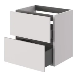 GoodHome Meuble sous vasque 2 tiroirs sans poignées l.60 x H.60 x P.45 cm beige cachemire Kentia* Meuble Sous-Vasque