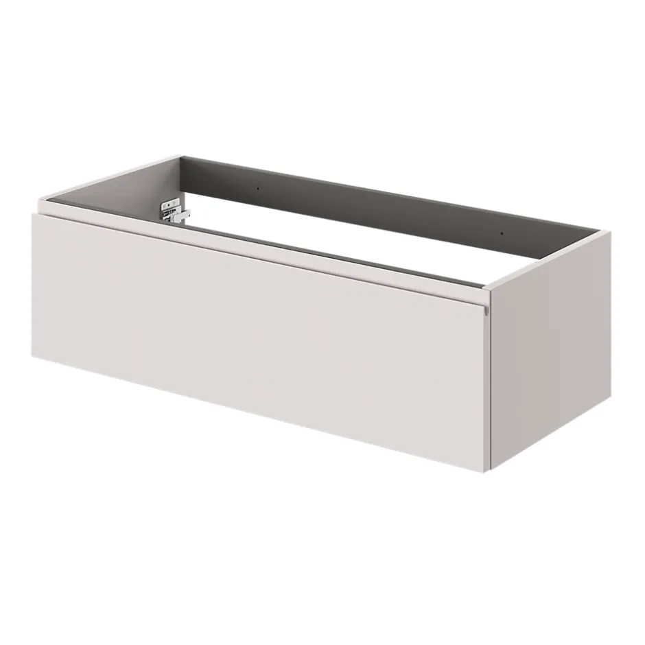 GoodHome Meuble sous vasque 1 tiroir avec poignée intégrée l.100 x H.30 x P.45 cm beige cashemire Kentia