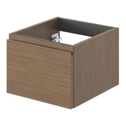 GoodHome Meuble sous vasque 1 tiroir avec poignée intégrée l.40 x H.30 x P.45 cm effet noyer Kentia