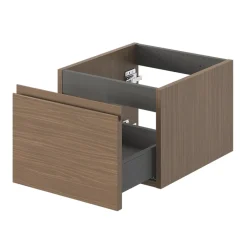 GoodHome Meuble sous vasque 1 tiroir avec poignée intégrée l.40 x H.30 x P.45 cm effet noyer Kentia
