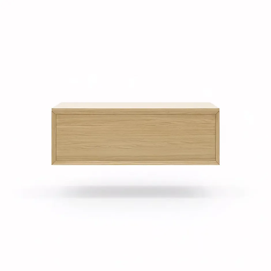 GoodHome Meuble sous vasque 1 tiroir Avela 100 cm à suspendre + plan de toilette 100 cm* Meuble Buanderie