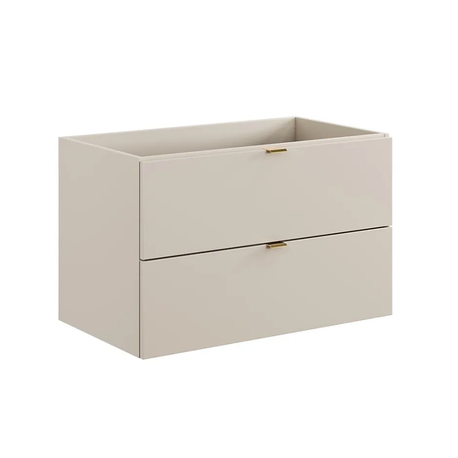 Meublorama Meuble sous vasque BELLA 80 cm Coloris marron congo Finition mate et design suspendu