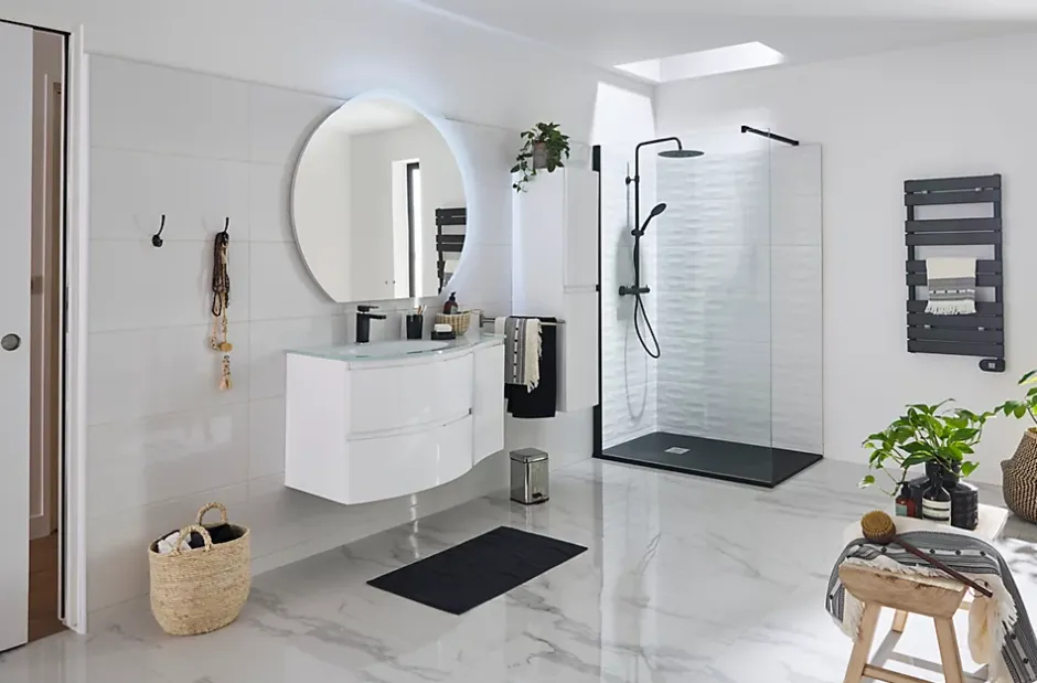 Meuble sous vasque blanc Vague 69 cm