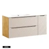 Otitec Meuble sous vasque de 120 cm - avec vasque à encastrer - 2 tiroirs - SEA BEIGE* Meuble Sous Lavabo