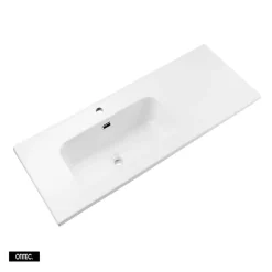 Otitec Meuble sous vasque de 120 cm - avec vasque à encastrer - 2 tiroirs - SEA BEIGE* Meuble Sous Lavabo