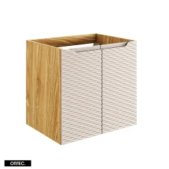 Otitec Meuble sous vasque de 60 cm - avec vasque à encastrer - 2 portes - SEA BEIGE