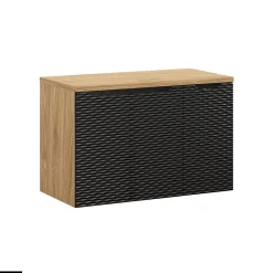 Otitec Meuble sous vasque de 90 cm - avec plan - 3 portes - SEA BLACK
