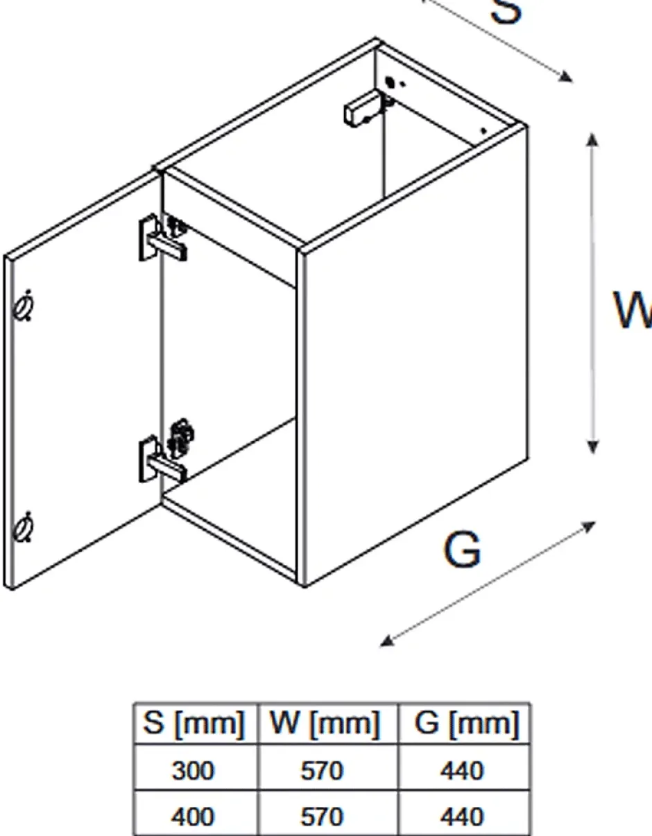 Otitec Meuble sous vasque de 70 cm - avec plan - 2 portes - SETTA