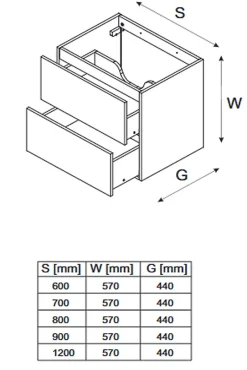 Otitec Meuble sous vasque de 120 cm - avec plan - avec 2 vasques à poser - 2 tiroirs - SEA BEIGE