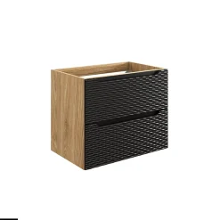 Otitec Meuble sous vasque de 70 cm - avec plan - avec vasque à poser - 2 tiroirs - SEA BLACK* Meuble Sous Lavabo