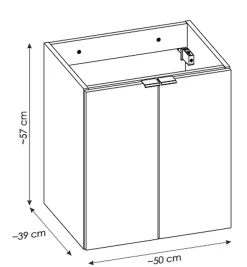 Otitec Meuble sous vasque de 100 cm - avec 2 vasques à poser - avec plan - Noir/Oak - 4 tiroirs - VOLTA OAK