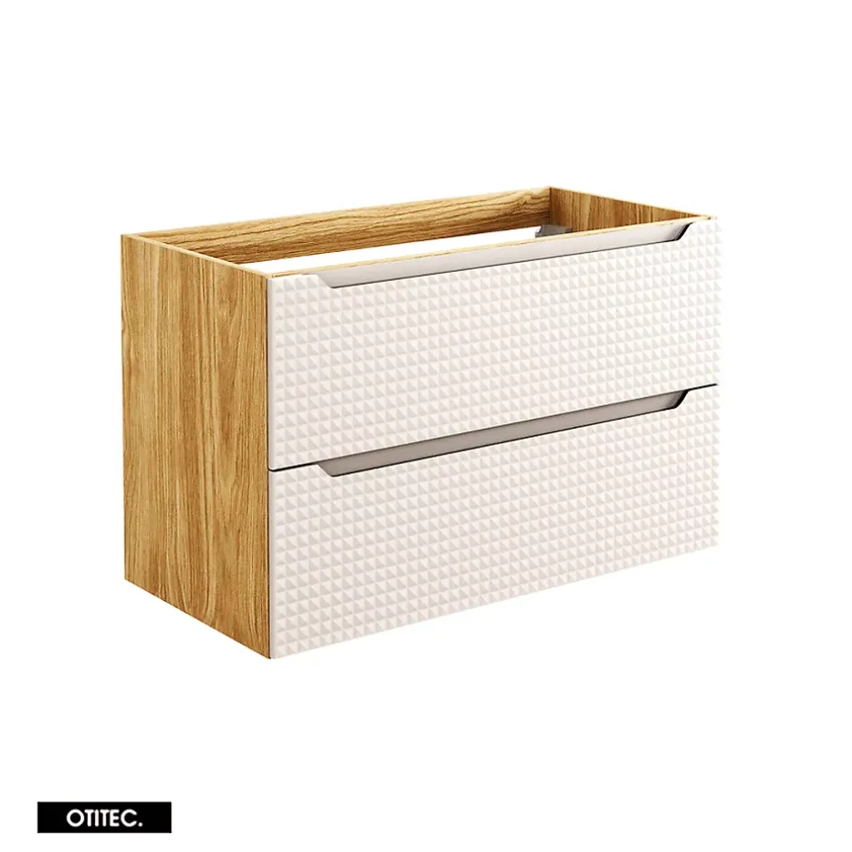 Otitec Meuble sous vasque de 90 cm - avec plan - 2 tiroirs - SETTA* Meuble Sous Lavabo