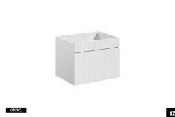 Otitec Meuble sous vasque de 120 cm - avec 2 vasques à poser - avec plan - 2 tiroirs - MINO