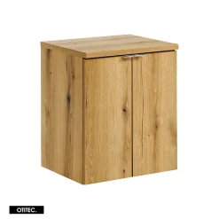 Otitec Meuble sous vasque de 50 cm - avec plan - Oak - 2 portes - VOLTA OAK* Meuble Sous Lavabo