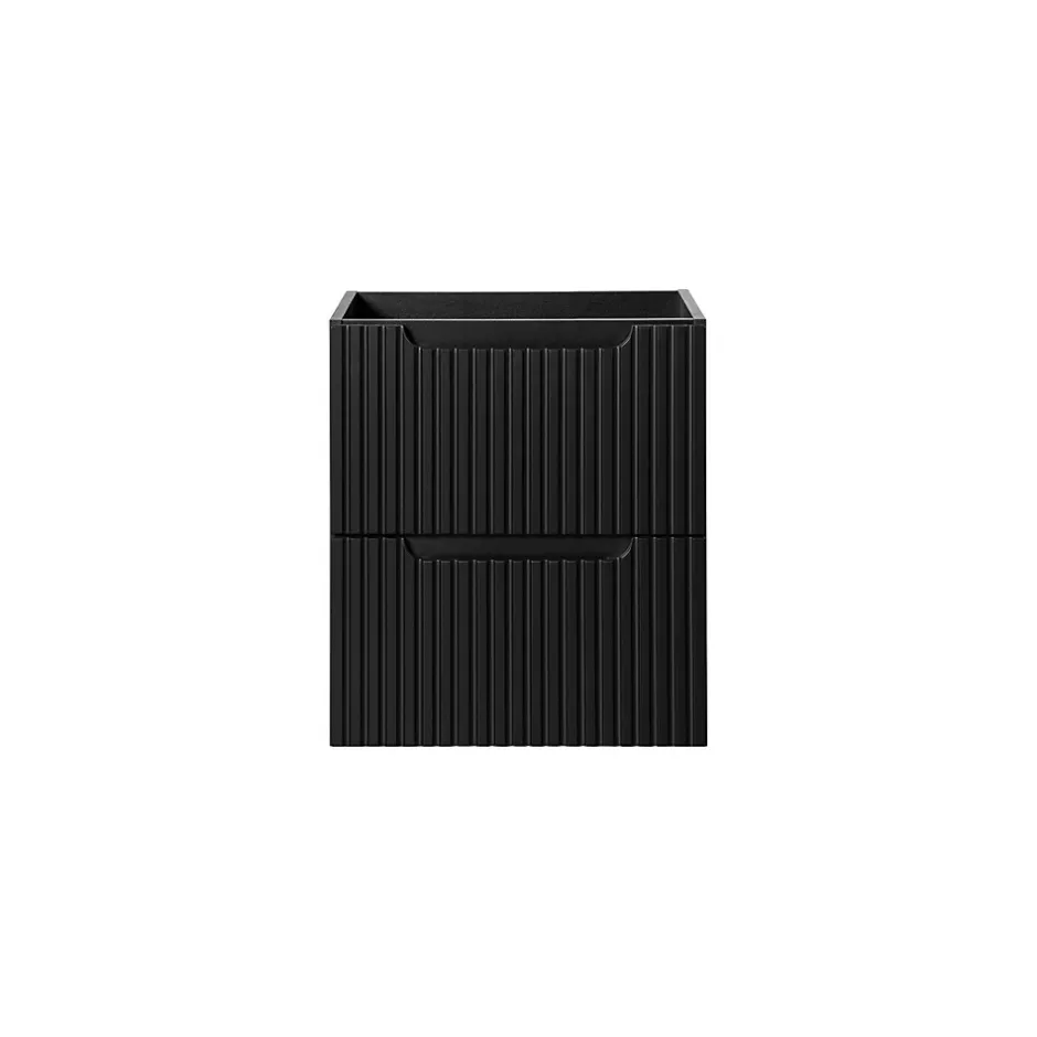 Meublorama Meuble sous vasque de salle de bain VANO 2 tiroirs Noir mat L50 x P39 x H57 cm Meuble suspendu* Meuble Sous-Vasque