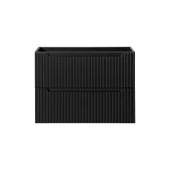 Meublorama Meuble sous vasque de salle de bain VANO 2 tiroirs Noir mat L80 x P39 x H57 cm Meuble suspendu* Meuble Sous-Vasque