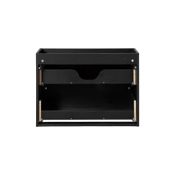 Meublorama Meuble sous vasque de salle de bain VANO 2 tiroirs Noir mat L80 x P39 x H57 cm Meuble suspendu* Meuble Sous-Vasque