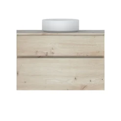 Meuble sous vasque effet chêne artisan l.90 x H.57 x P.50 cm 2 tiroirs, Calao