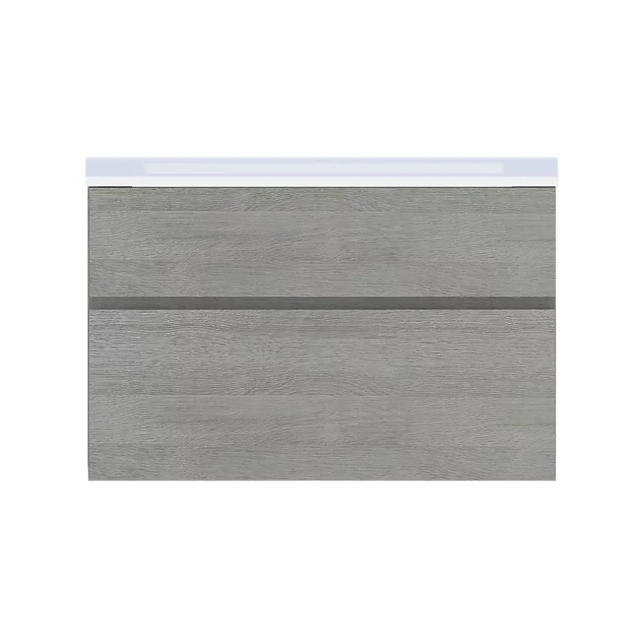Cooke & Lewis Meuble sous vasque effet chêne clair l.90 x H.57 x P.50 cm 2 tiroirs, Calao